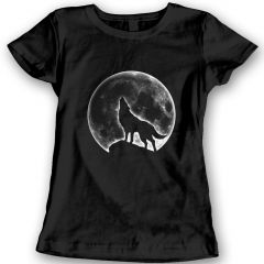 Wolf Moon T-Shirts Ladies Gift Idea 100% Cotton Holiday Christmas Gift Birthday