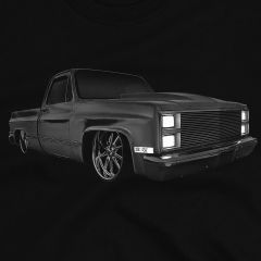 Chevy Truck C10 CK 1982 Custom Lowered T-Shirt 100% Cotton