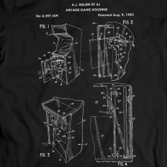 Arcade Cabinet Blueprint Patent T-Shirt