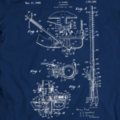 Carburetor H. Ford 1930 Patent T-shirt Mens Gift Idea 100% Cotton Birthday Present