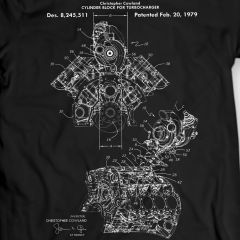 Cylinder Block for Turbocharger Blueprint T-shirt