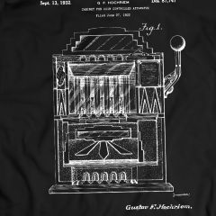Vintage Slot Machine Patent T-Shirt Poker Tee 100% Cotton Holiday Gift Birthday Present