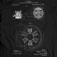 Tesla Electricial Transmission Patent T-Shirt 100% Cotton Holiday Gift Birthday Present