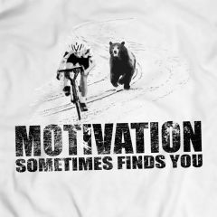 Motivational T-shirt Men Gift Idea Present Bear Chasing Cyclist Apparel