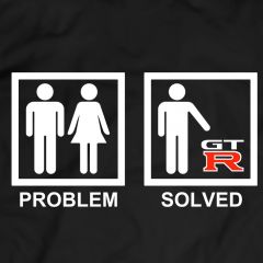 Nissan GTR Problem Solved Funny T-Shirt Mens Gift Idea 100% Cotton