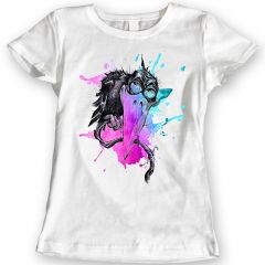 Watercolor Rainbow Crow T-shirt 100% Cotton Ladies Gift Idea