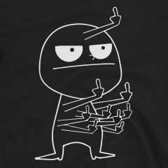 Middle Finger Maniac T-Shirt 100% Cotton