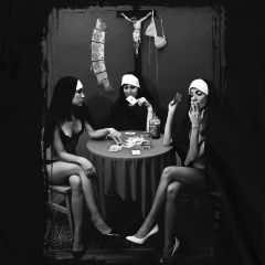 Nuns Naked Playing Cards Smoking Nun T-Shirt