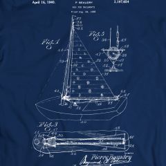 Beaudry Sail Boat 1940 Patent T-Shirt 100% Cotton