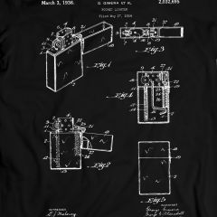 Zippo Lighter Patent1936 T-Shirt 100% Cotton