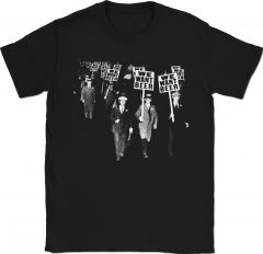 We Want Beer! Prohibition Protest 1931. Black & White Photograph on historical T-Shirt.color=Black