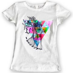 Deer with Flowers Summer 2016 T-Shirts Watercolor Ladies Gift Idea 100% Cotton
