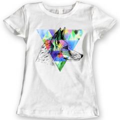 Fox T-Shirts Watercolor Ladies Gift Idea 100% Cotton