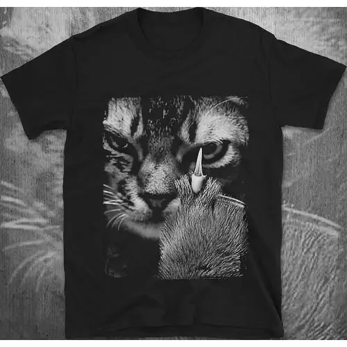 Angry Cat Middle Finger Tee | Funny Rebel Cat Shirt