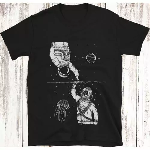 Astronaut and Deep Sea Diver T-Shirt 100% Cotton