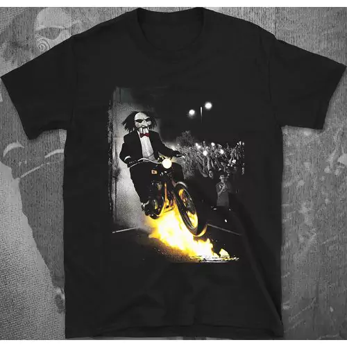 Billy the Puppet â Wild Fire Ride Saw Horror T-Shirt