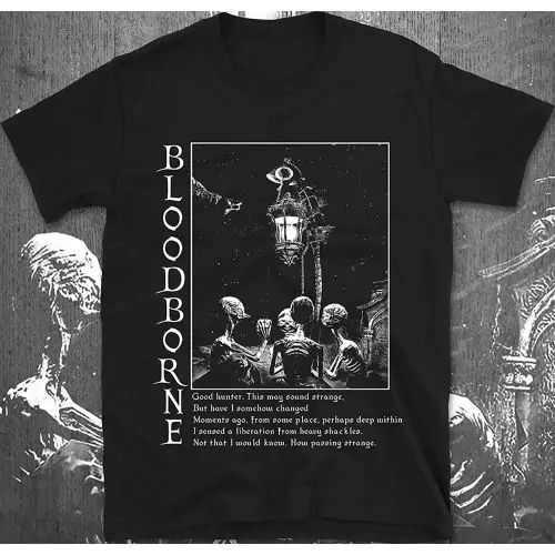 Bloodborne Vintage Fantasy T-Shirt – Dark Gothic Soulslike Game Inspired Tee