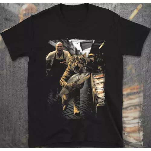 Catch of the Day Gone Wrong – Cat Thief T-Shirt