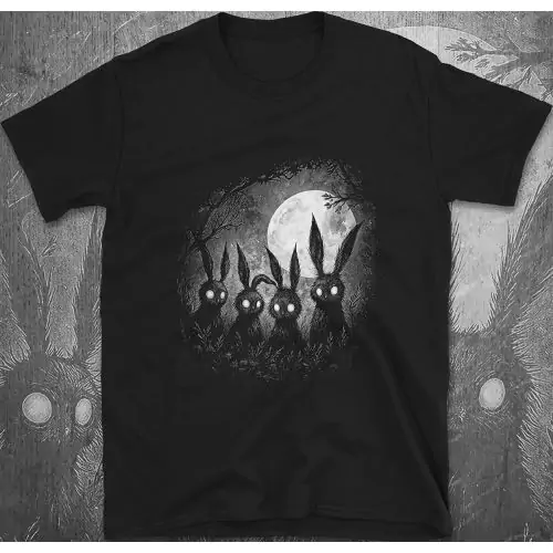 Creepy Cute Rabbits – Moonlight Horror T-Shirt