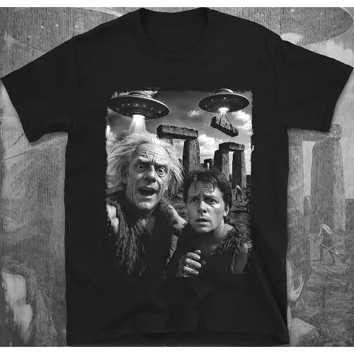 Doc & Marty vs. Aliens – Stonehenge Parody Tee
