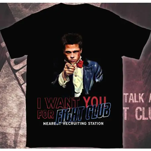 I Want YOU for Fight Club Brad Pitt Uncle Sam T-Shirt 