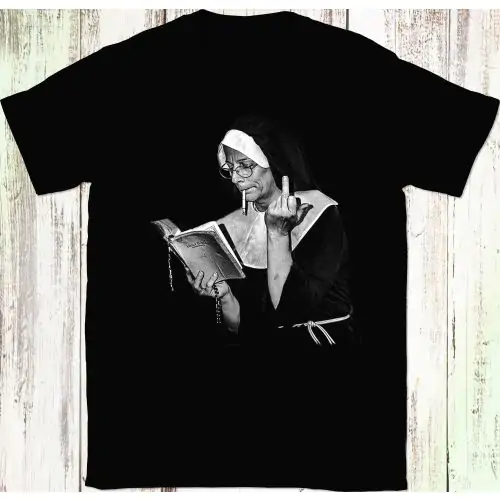 Smoking Nun Middle Finger T-Shirt