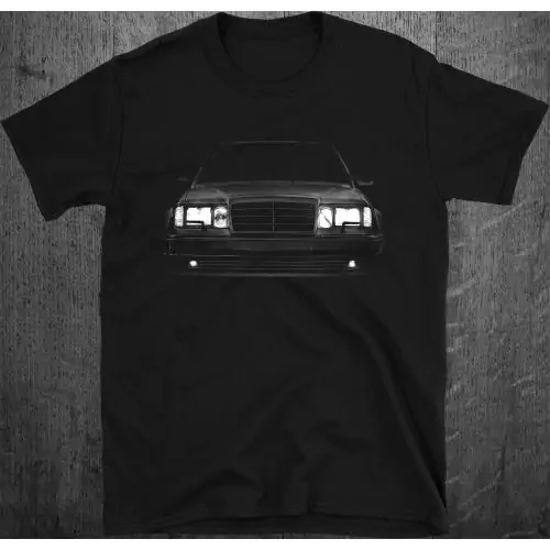 W124 Classic Deutsche Auto Headlights Glow T-Shirt 100% Cotton